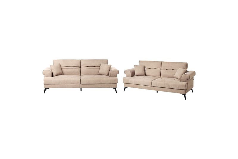 Soffgrupp Beliani Skive Beige Brown, Ruskea