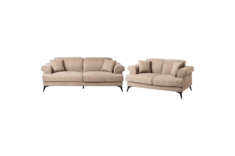 Soffgrupp Beliani Skive Beige Brown - Ruskea - Huonekalut - Sohva - Sohvaryhmä