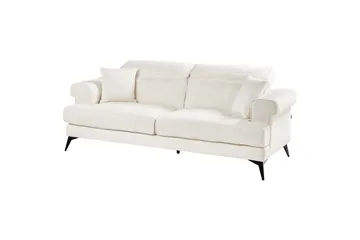 Soffgrupp Beliani Skive Beige White||Black - Huonekalut - Sohva - Sohvaryhmä