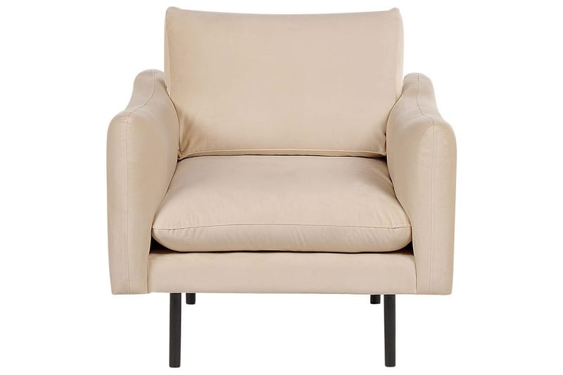 Soffgrupp med fotpall Beliani Vinterbro Beige/svart, Sammet Beige - Beige - Huonekalut - Sohva - Sohvaryhmä