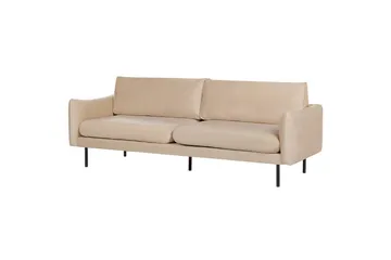 Soffgrupp med fotpall Beliani Vinterbro Beige/svart, Sammet Beige - Beige - Huonekalut - Sohva - Sohvaryhmä