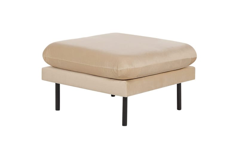 Soffgrupp med fotpall Beliani Vinterbro Beige/svart, Sammet Beige - Beige - Huonekalut - Sohva - Sohvaryhmä