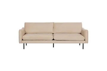 Soffgrupp med fotpall Beliani Vinterbro Beige/svart, Sammet Beige - Beige - Huonekalut - Sohva - Sohvaryhmä
