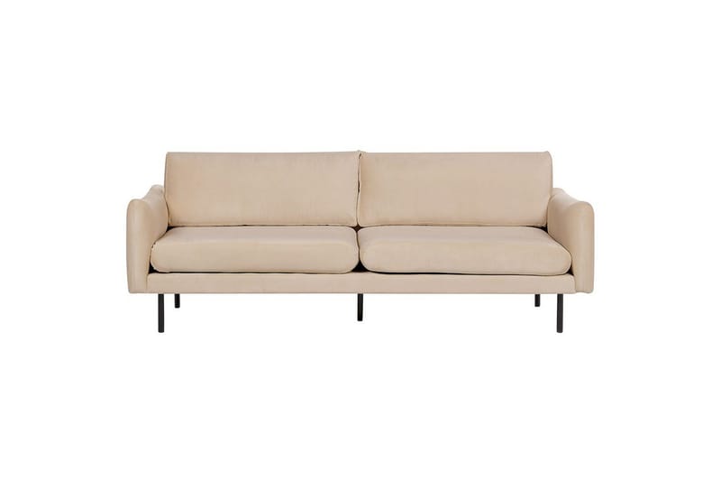 Soffgrupp med fotpall Beliani Vinterbro Beige/svart, Sammet Beige - Beige - Huonekalut - Sohva - Sohvaryhmä