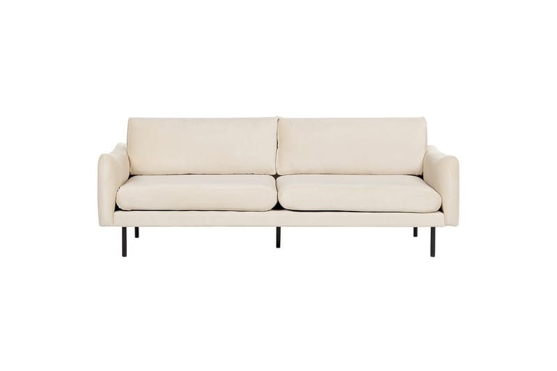 Soffgrupp med fotpall Beliani Vinterbro Beige/svart, Sammet Beige||Black - Huonekalut - Sohva - Sohvaryhmä