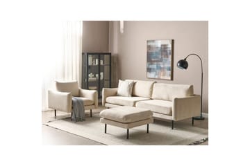 Soffgrupp med fotpall Beliani Vinterbro Beige/svart, Sammet Beige||Black - Huonekalut - Sohva - Sohvaryhmä