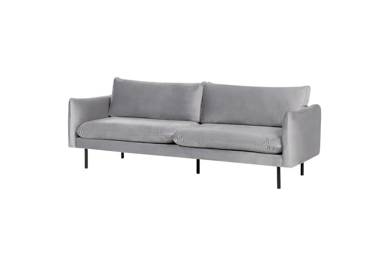 Soffgrupp med fotpall Beliani Vinterbro Beige/svart, Sammet Grey||Black - Huonekalut - Sohva - Sohvaryhmä