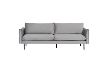 Soffgrupp med fotpall Beliani Vinterbro Beige/svart, Sammet Grey||Black - Huonekalut - Sohva - Sohvaryhmä