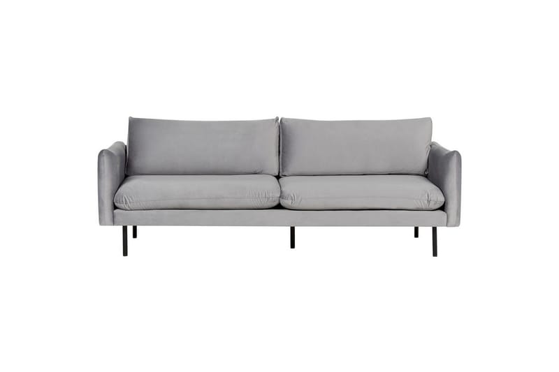 Soffgrupp med fotpall Beliani Vinterbro Beige/svart, Sammet Grey||Black - Huonekalut - Sohva - Sohvaryhmä