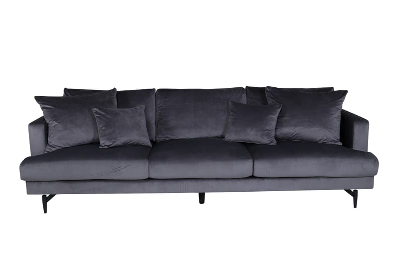 Sofia 3-istuttava sohva 260 cm samettia, Harmaa