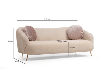 Sohva 3:n ist Moe - Beige - Huonekalut - Sohva - 3:n istuttava sohva