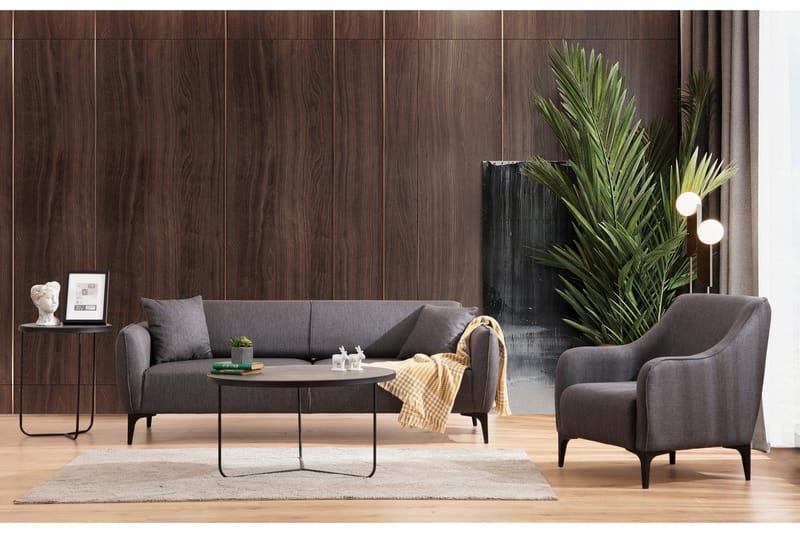 Sohva 3:n ist Wangaratta - Tummanharmaa - Huonekalut - Sohva - 3:n istuttava sohva