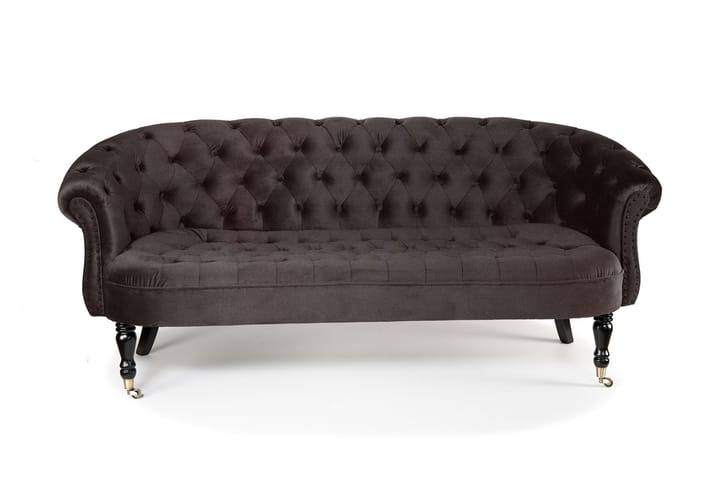 Sohva Chester Ludovic 3:n ist - Ruskea - Howard-sohvat - Samettisohva - 3:n istuttava sohva