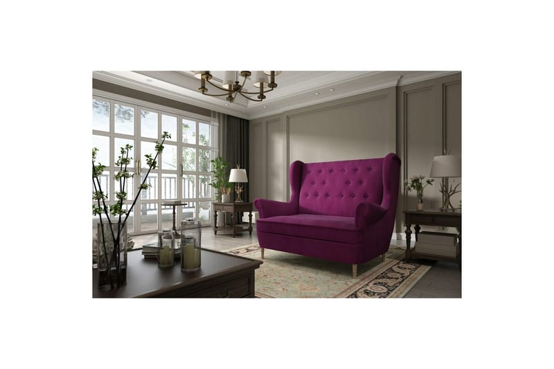 Sohva Eltap Aros 150x103x90 cm - Mat Velvet 68, Punainen - Huonekalut - Sohva - 2:n istuttava sohva