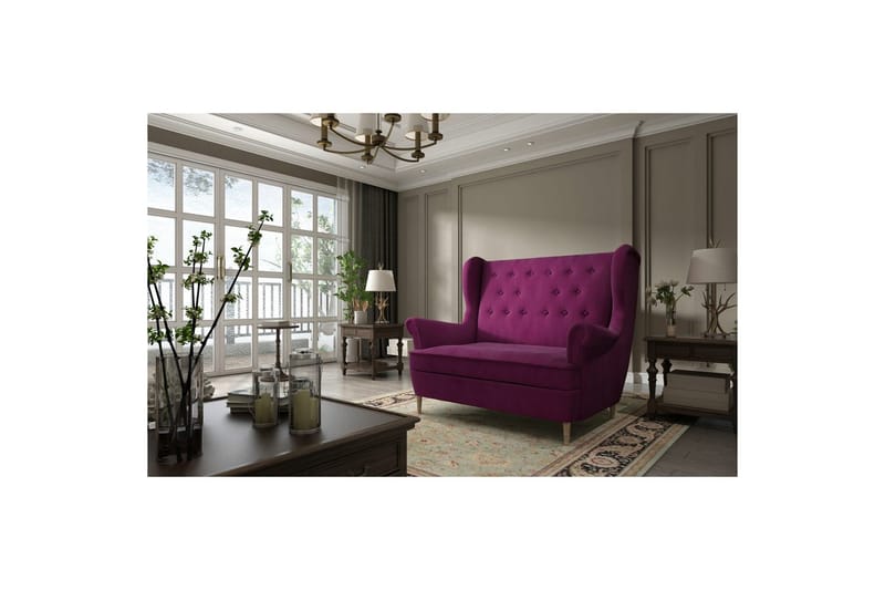 Sohva Eltap Aros 150x103x90 cm, Mat Velvet 68, Punainen