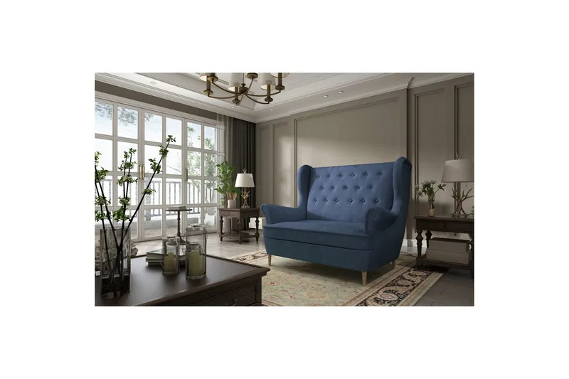 Sohva Eltap Aros 150x103x90 cm - Omega 86, Sininen - Huonekalut - Sohva - 2:n istuttava sohva