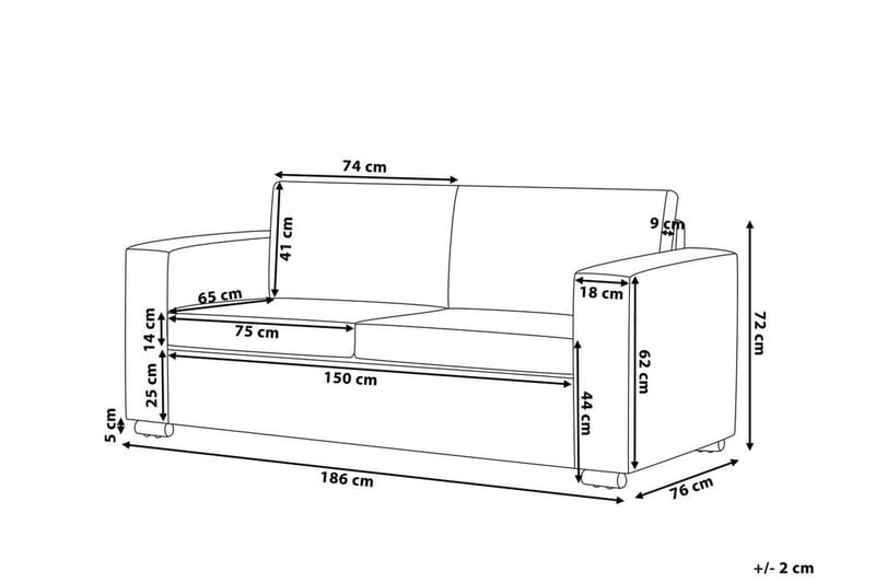 Sohva Helsinki 3:n ist - Beige - Huonekalut - Sohva - 3:n istuttava sohva