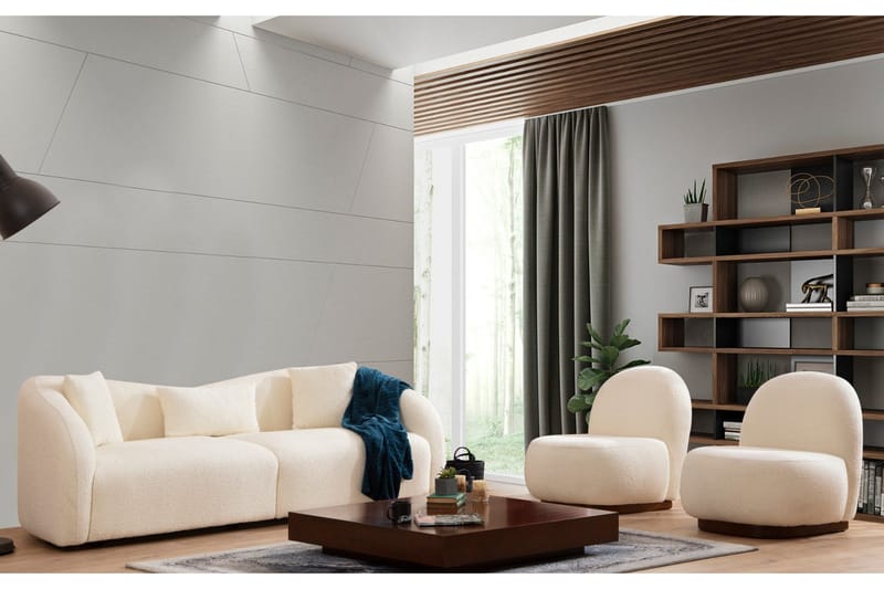 Sohva Itason 3:n ist - Beige|Bouclé - Huonekalut - Sohva - 3:n istuttava sohva