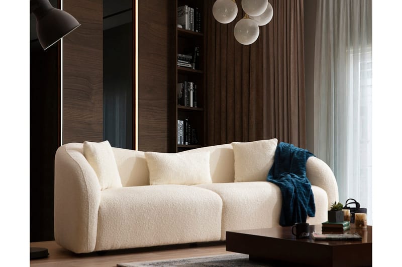 Sohva Itason 3:n ist - Beige|Bouclé - Huonekalut - Sohva - 3:n istuttava sohva