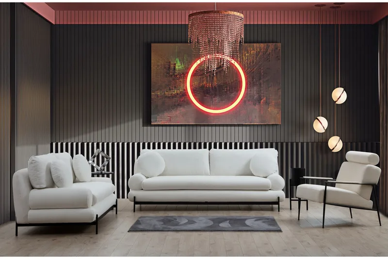 Sohva Levonto 2:n ist - Valkoinen - Huonekalut - Sohva - 2:n istuttava sohva