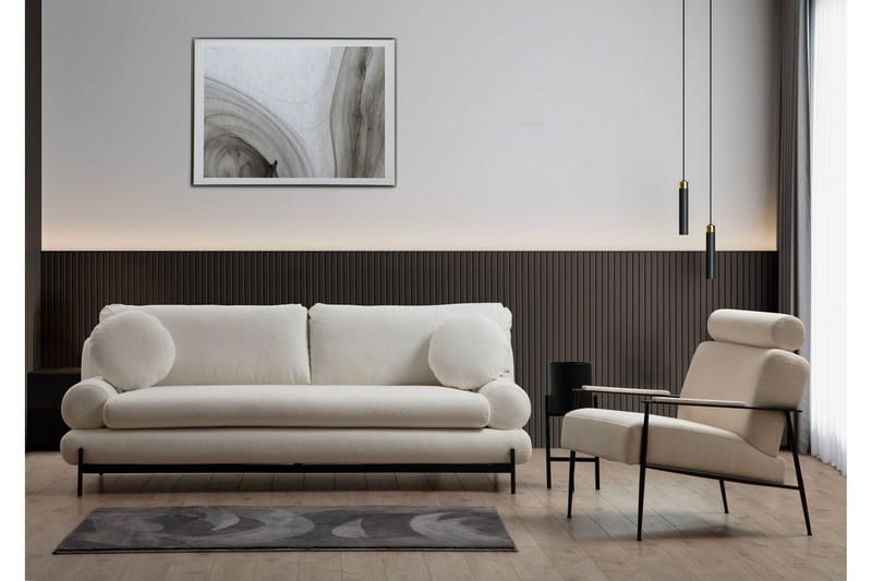 Sohva Levonto 3:n ist - Valkoinen - Huonekalut - Sohva - 3:n istuttava sohva