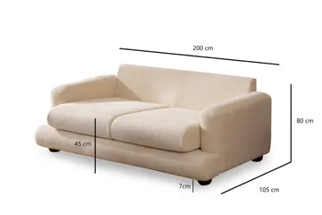 Sohva Maddington 2:n ist - Beige - Huonekalut - Sohva - 2:n istuttava sohva