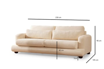 Sohva Maddington 3:n ist - Beige - Huonekalut - Sohva - 3:n istuttava sohva