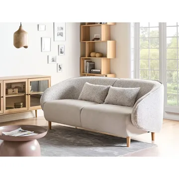 Sohva Umea - Beige, Vaalea puu - Huonekalut - Sohva - 3:n istuttava sohva