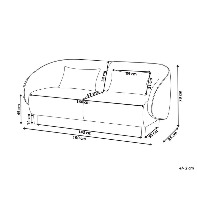 Sohva Umea - Beige, Vaalea puu - Huonekalut - Sohva - 3:n istuttava sohva