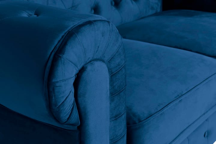 Sohva Walton Lyx 2:n ist Sininen sametti - 2:n istuttava sohva - Howard-sohvat - Samettisohva