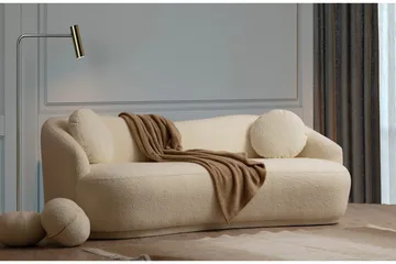 Sohva Penticton 3:n ist - Beige|Bouclé - Huonekalut - Sohva - 3:n istuttava sohva