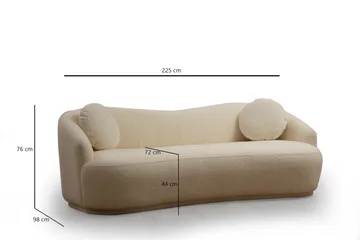 Sohva Penticton 3:n ist - Beige|Bouclé - Huonekalut - Sohva - 3:n istuttava sohva