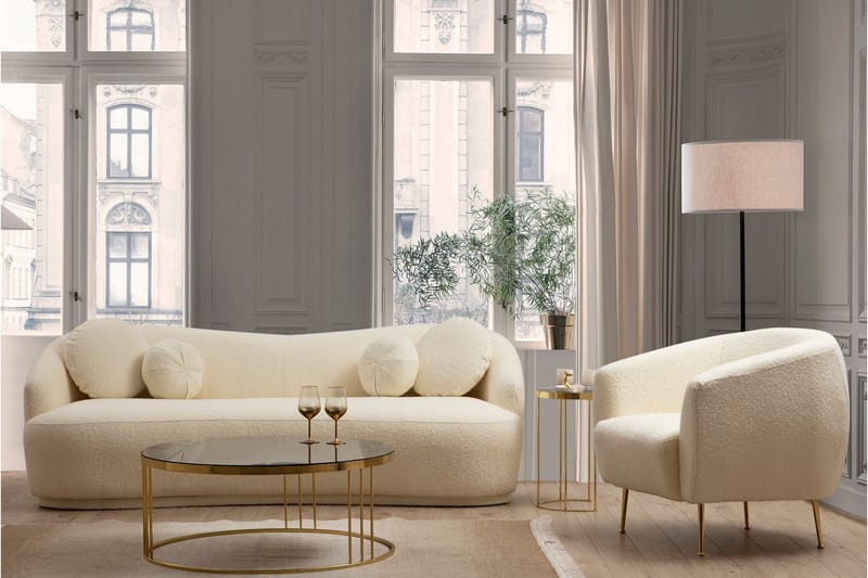 Sohva Penticton 3:n ist - Beige|Bouclé - Huonekalut - Sohva - 3:n istuttava sohva