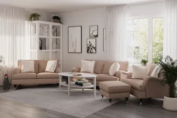 Käsinojasuoja Oxford Classic 2-pak - Tummabeige - Huonekalut - Sohva - Sohvan lisäosat - Sohvan käisnoja