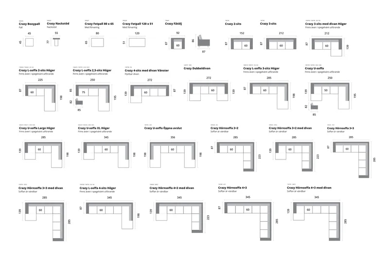 Niskatuki Nevada - Antrasiitti - Huonekalut - Sohva - Sohvan lisäosat