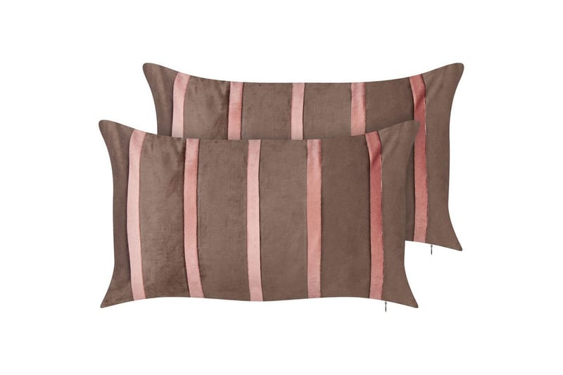 Koristetyynyt Crodyline-setti, 2 kpl Ruskea/Vaaleanpunainen, Ruskea/Vaaleanpunainen