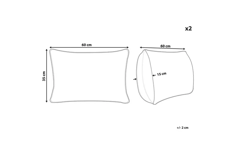 Koristetyynyt Crodyline-setti, 2 kpl Ruskea/Vaaleanpunainen - Ruskea/Vaaleanpunainen - Kodintekstiilit & matot - Tyyny & torkkupeitto - Koristetyynyt