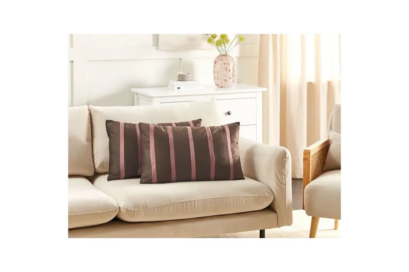 Koristetyynyt Crodyline-setti, 2 kpl Ruskea/Vaaleanpunainen - Ruskea/Vaaleanpunainen - Kodintekstiilit & matot - Tyyny & torkkupeitto - Koristetyynyt