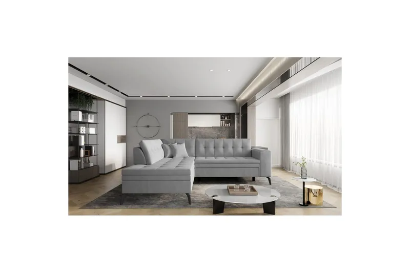 Sohvaosa Eltap Lanvin 260x210x93 cm, Nube 3, Vaaleanharmaa, Vasen