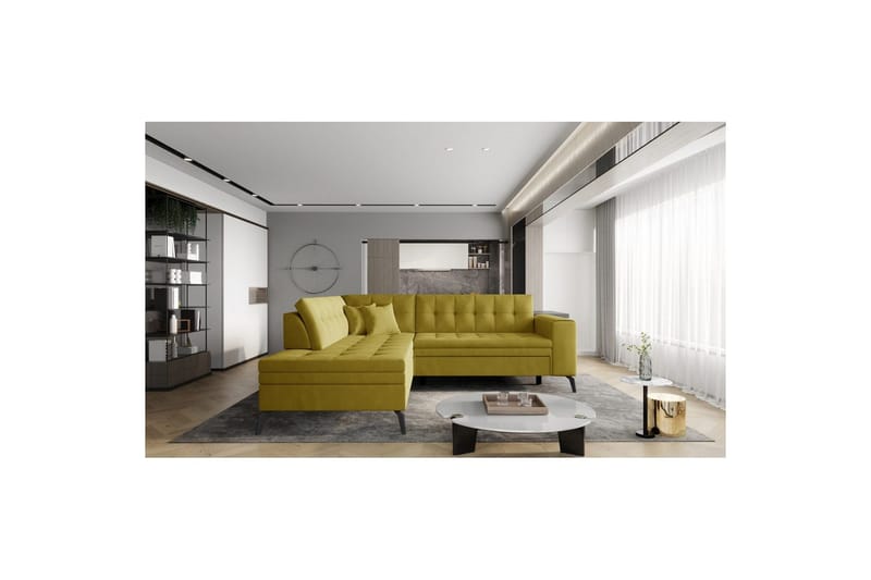 Sohvaosa Eltap Lanvin 260x210x93 cm, Nube 45, keltainen, Vasen