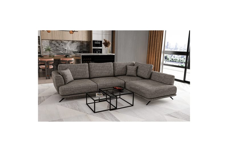 Sohvaosa Eltap Larde 286x191x90 cm - Marte 130, Harmaa, Oikea - Huonekalut - Sohva - Vuodesohva