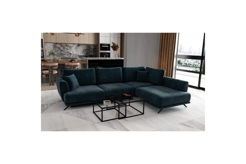 Sohvaosa Eltap Larde 286x191x90 cm - Nube 40, Sininen, Oikea - Huonekalut - Sohva - Vuodesohva