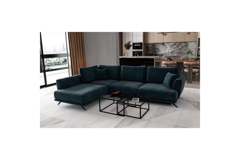 Sohvaosa Eltap Larde 286x191x90 cm - Nube 40, Sininen, Vasen - Huonekalut - Sohva - Vuodesohva