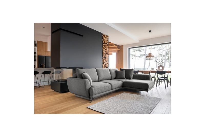 Sohvaosa Eltap Larde 286x191x90 cm - Roko 5, Tummanharmaa, Oikea - Huonekalut - Sohva - Vuodesohva