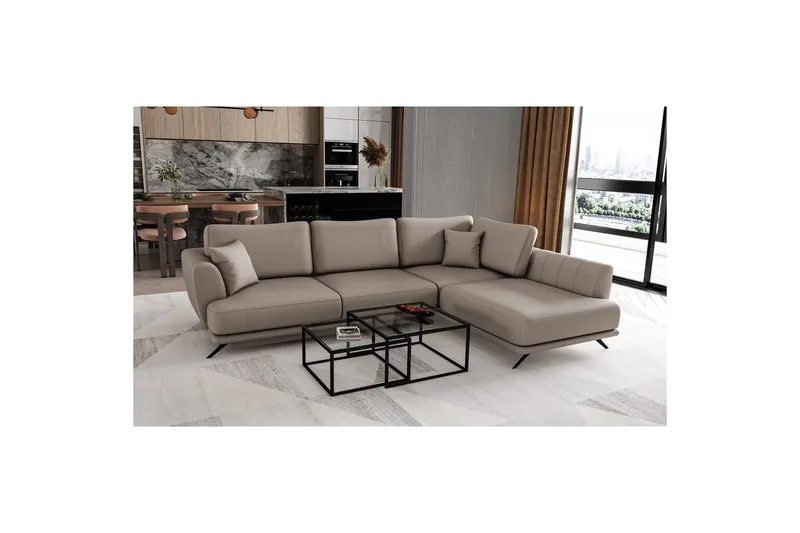 Sohvaosa Eltap Larde 286x191x90 cm, Savoi 7, Beige, Oikea