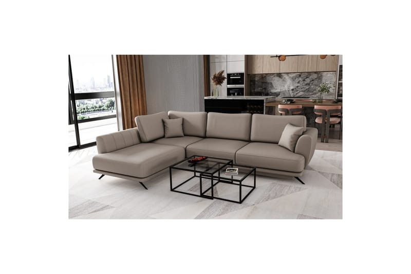 Sohvaosa Eltap Larde 286x191x90 cm - Savoi 7, Beige, Vasen - Huonekalut - Sohva - Vuodesohva