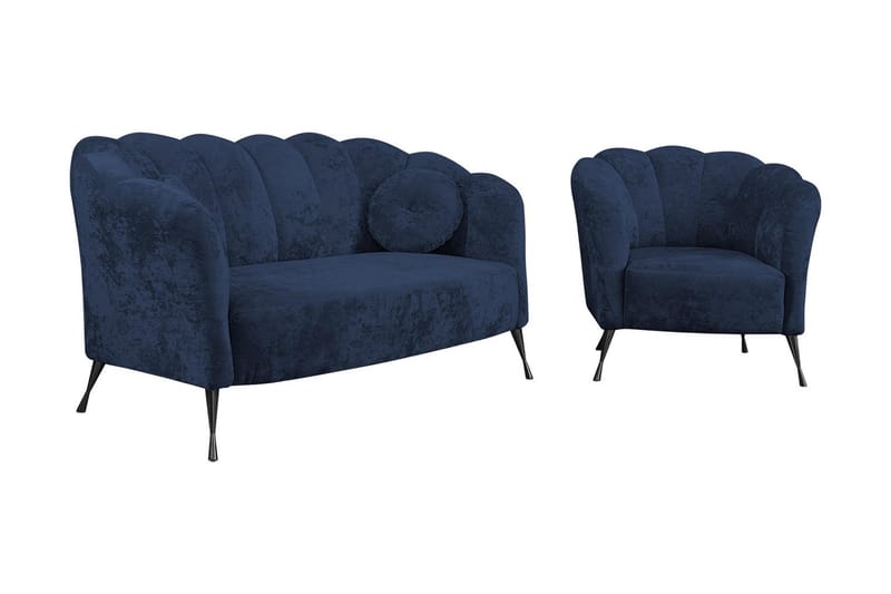 3:n ist Sohvaryhmä Naspur, Sametti/Sininen/Musta Kromi