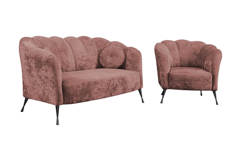 3:n ist Sohvaryhmä Naspur, Sametti/V.punainen/Musta Kromi