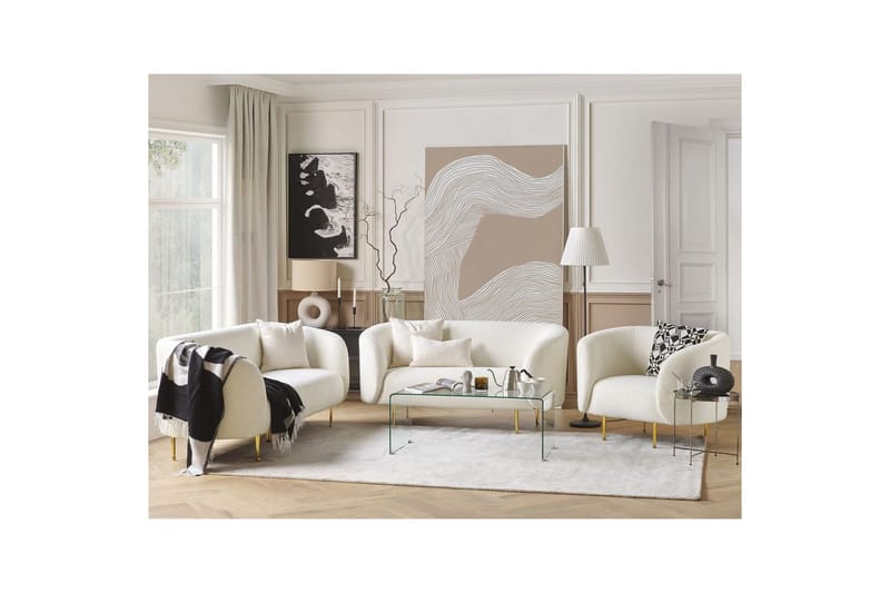 6-sits Soffgrupp Beliani Loen Orange/Svart White - Huonekalut - Sohva - Sohvaryhmä