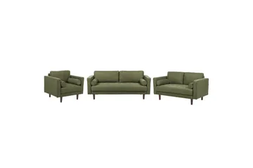 6-sits Soffgrupp Beliani Nurmo Beige/mörkt trä Green||Dark colored wood - Huonekalut - Sohva - Sohvaryhmä
